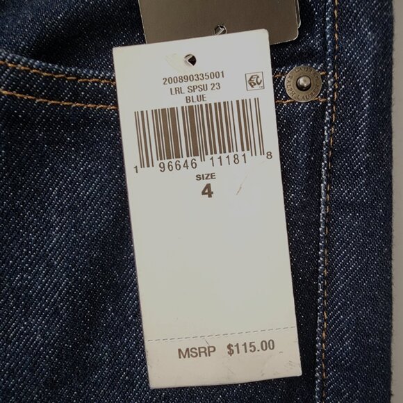 NWT Lauren Ralph Lauren High Rise Straight Ankle Jeans Size 4 Blue - Picture 8 of 8
